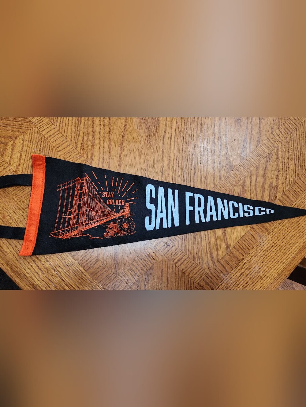 San Francisco Black and Orange Felt Pennant – City Graphic Wall Accent